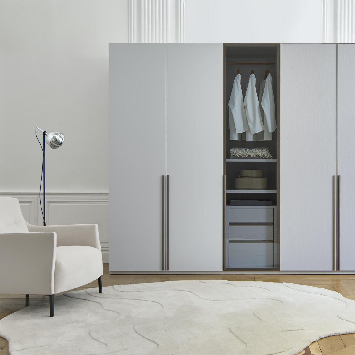 LED adjustable glass and steel floor lamp | Chrome Bell by Ligne Roset