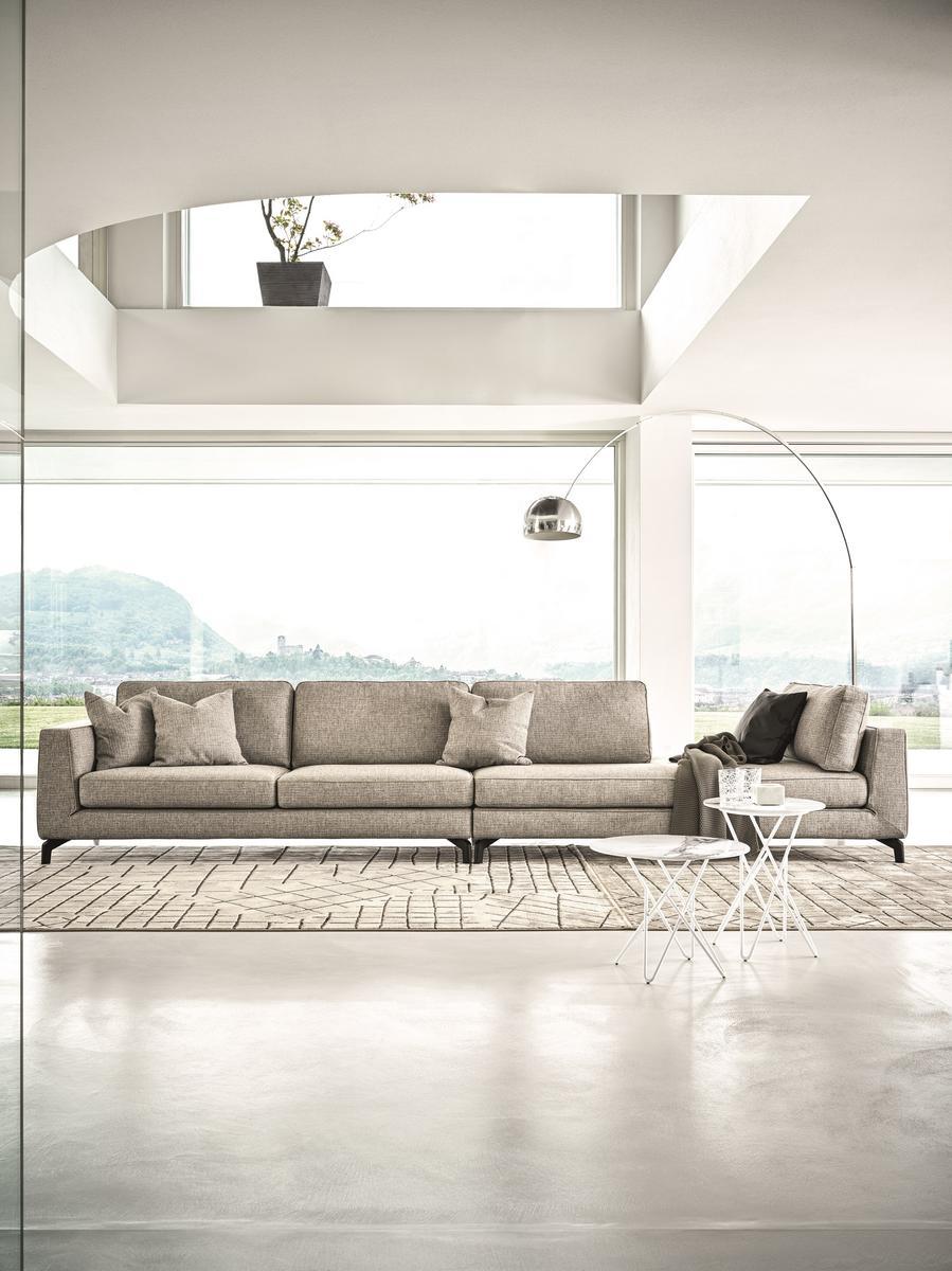2 seater leather sofa | Carrè by Calligaris