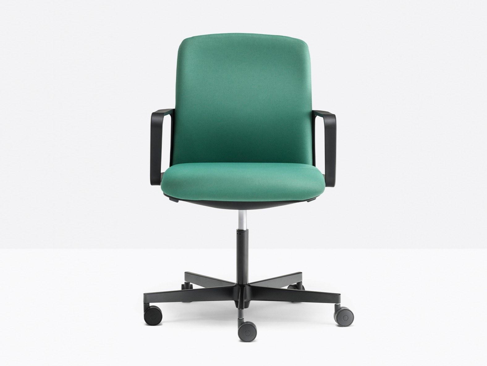 Height-adjustable fabric office chair with castors | Temps Low Back 3766 by Pedrali