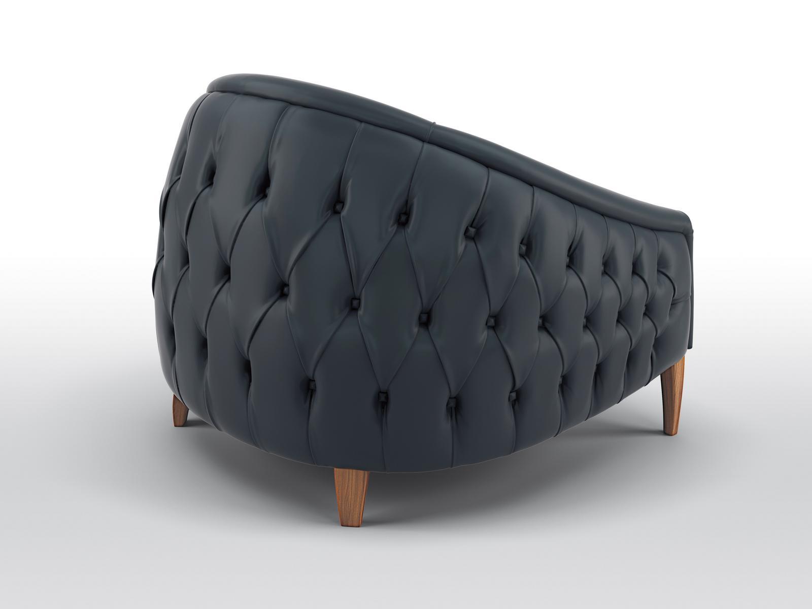 Tufted leather armchair with armrests | Marylou by Bruno Zampa