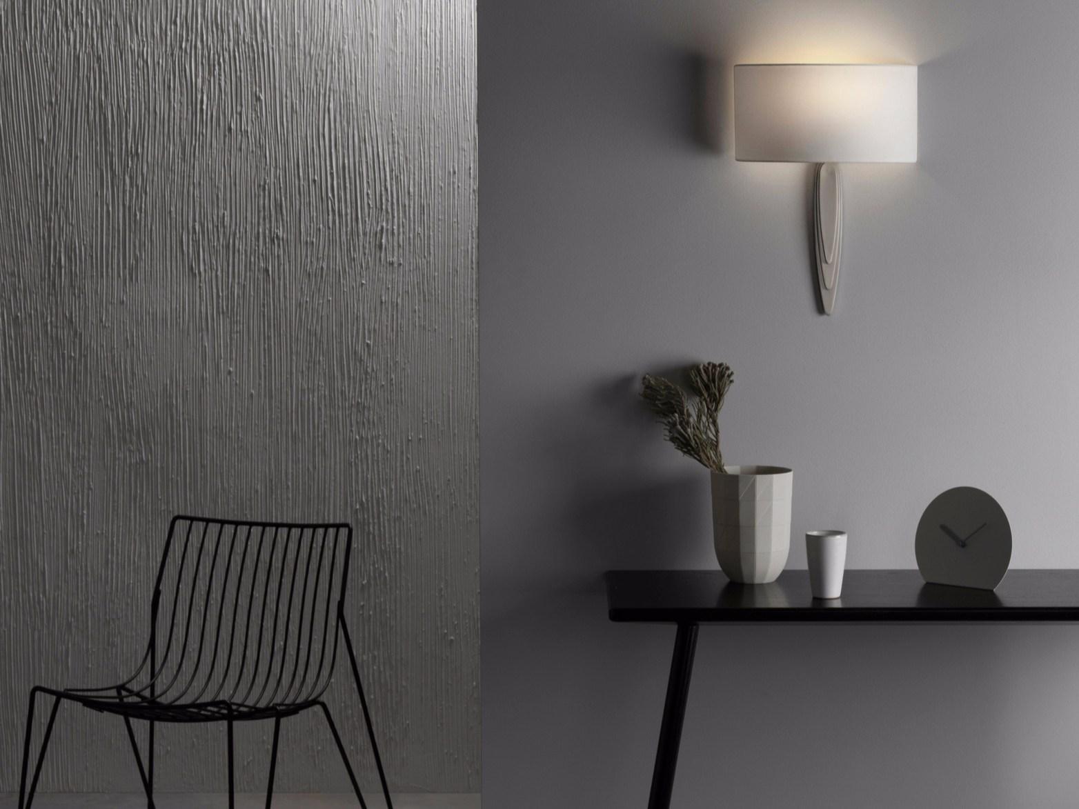 Zinc wall lamp with fabric shade | Gaudì by Astro lighting