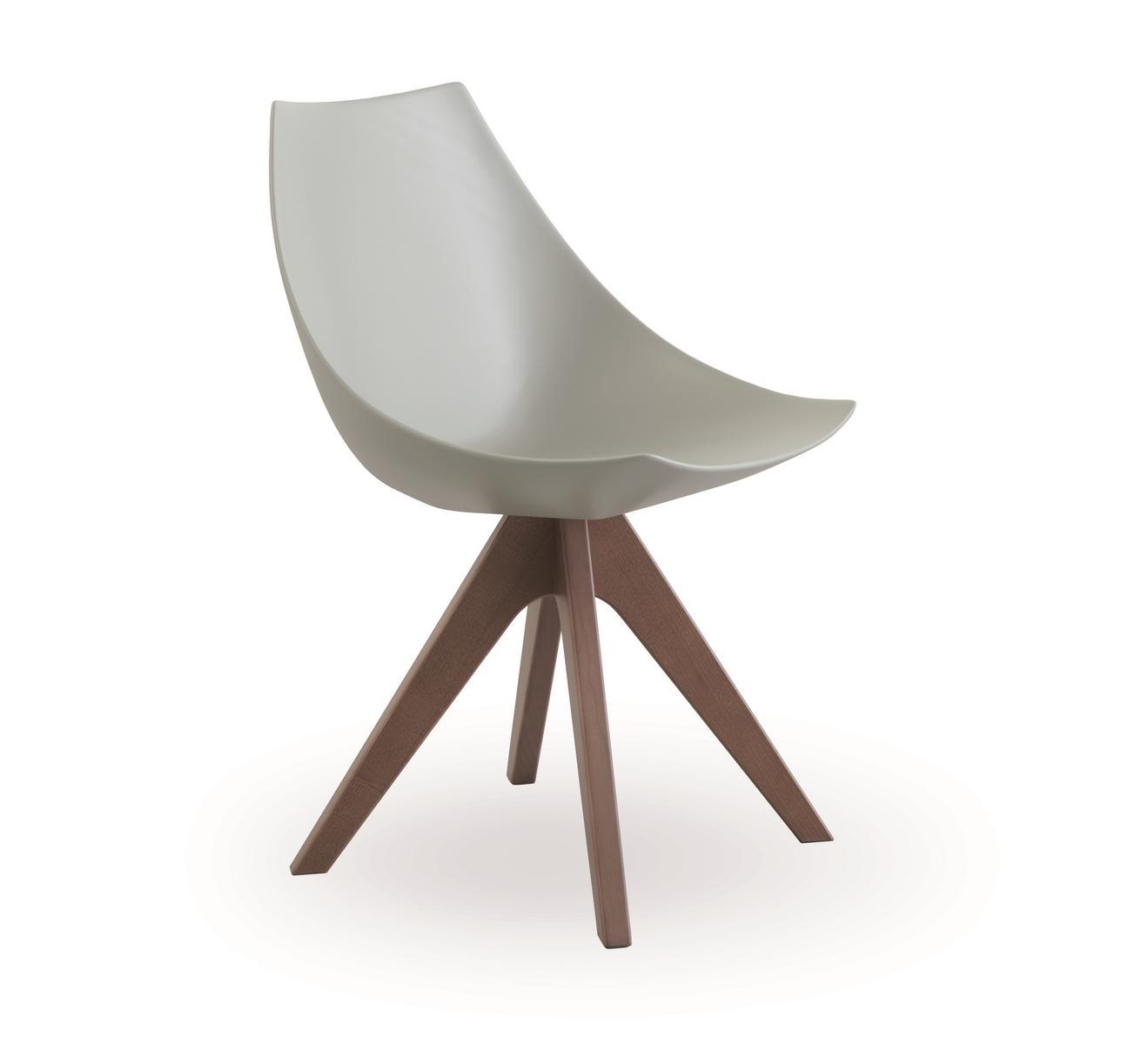 Upholstered fabric chair with wooden legs | Gamma by Pianca