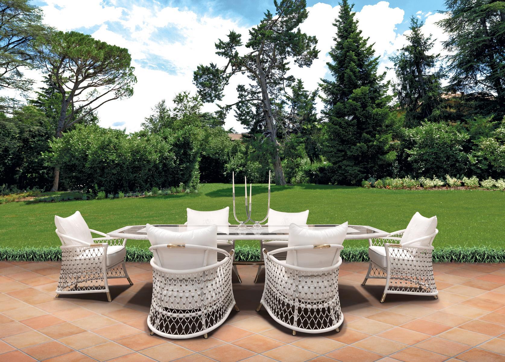 Rattan garden chair with armrests | Farnese by Visionnair