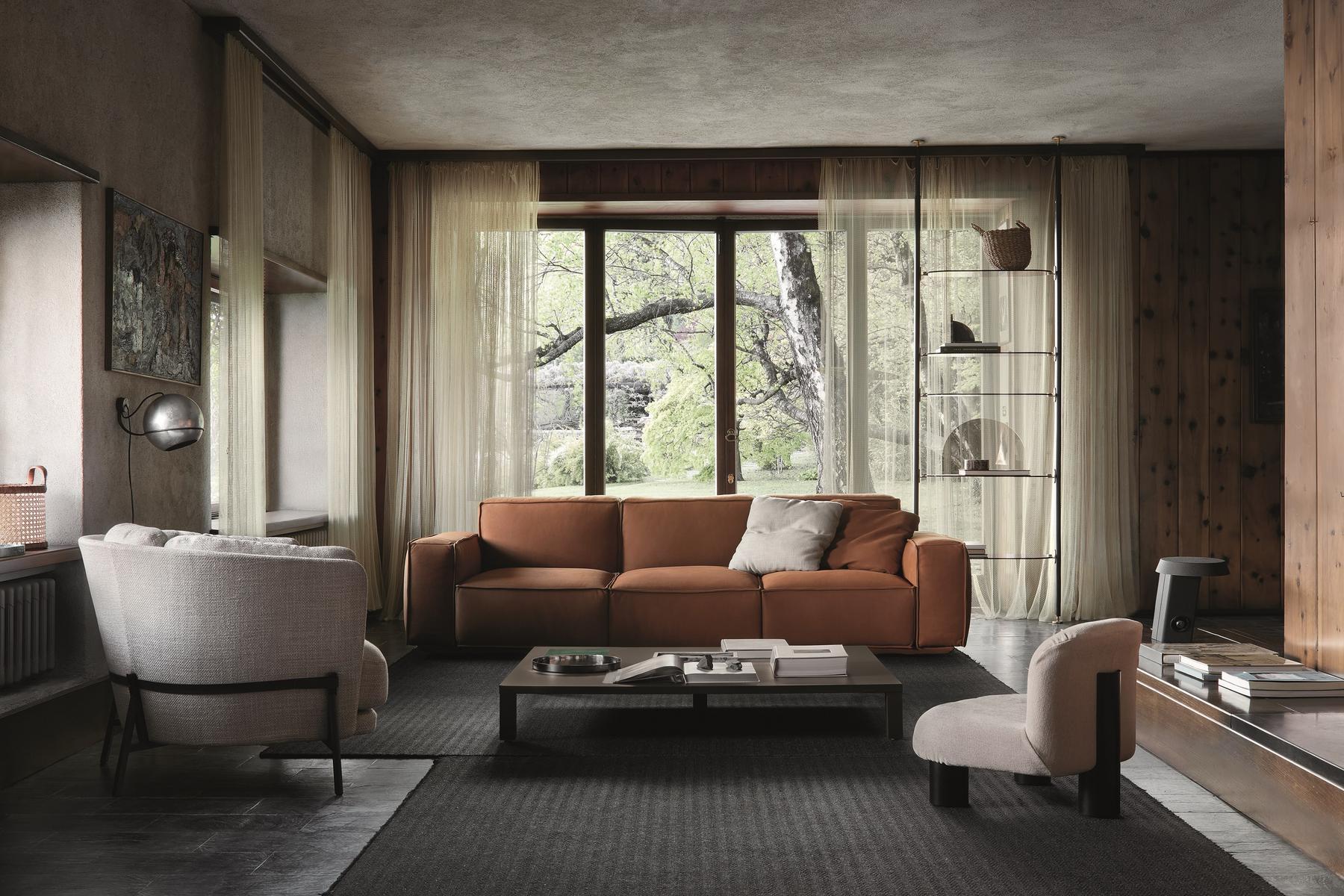 Upholstered 3 seater leather sofa | Marechiaro by Arflex