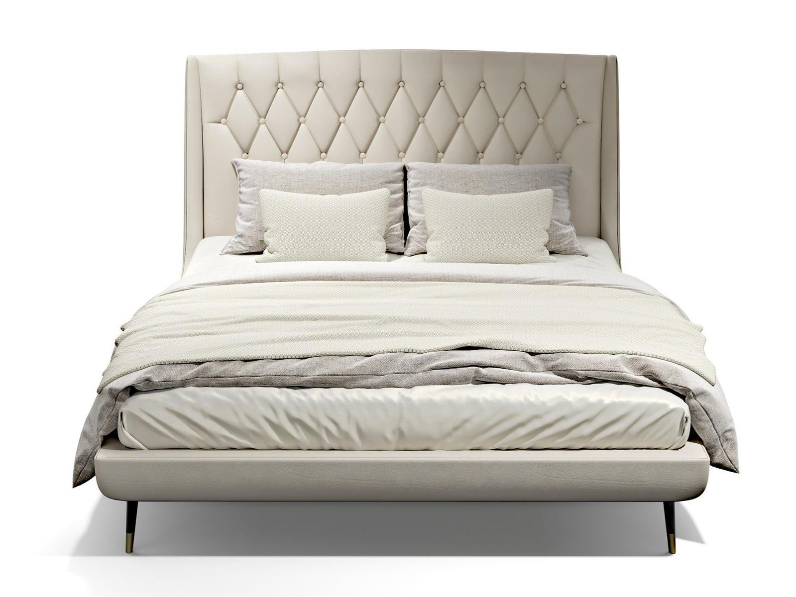 Fabric double bed with tufted headboard | Claire by Capital Collection