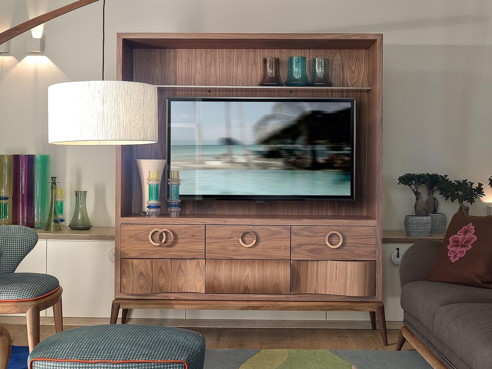 Wooden TV cabinet with drawers | Contemporary Living by Volpi