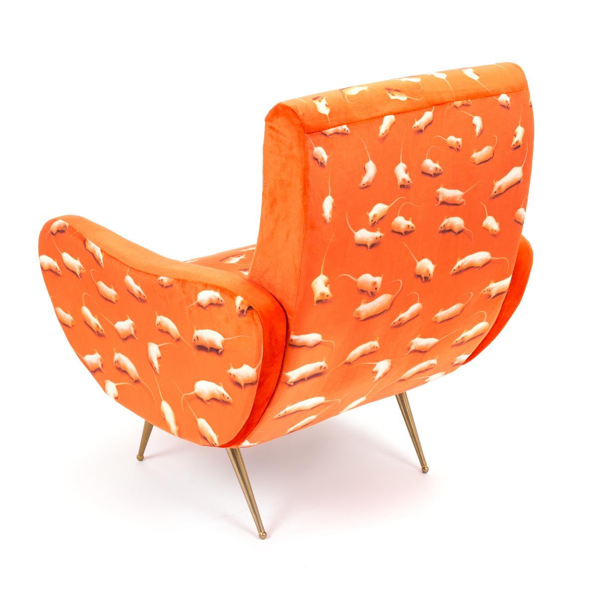 Fabric armchair with armrests | Kitten by Seletti