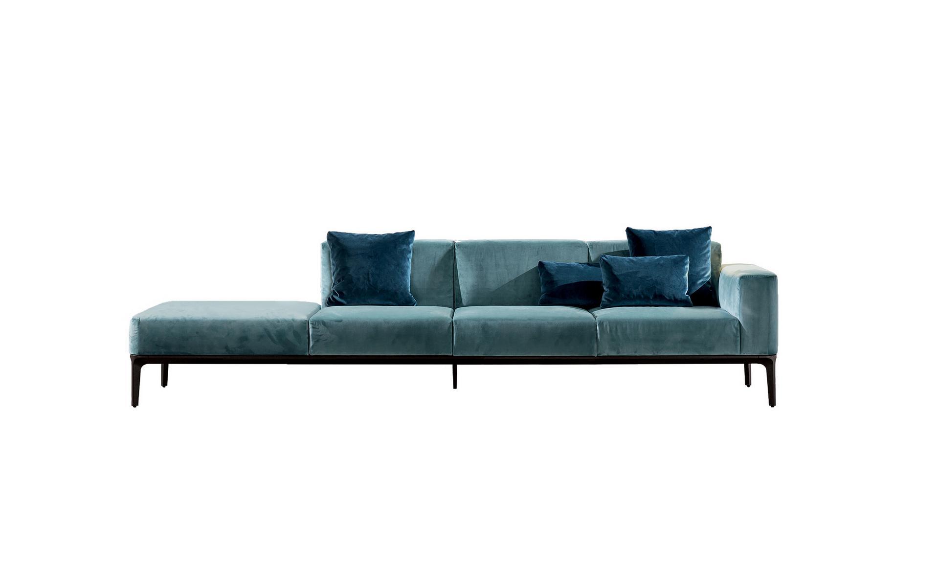 Sectional 4 seater fabric sofa | Slim by Sovet