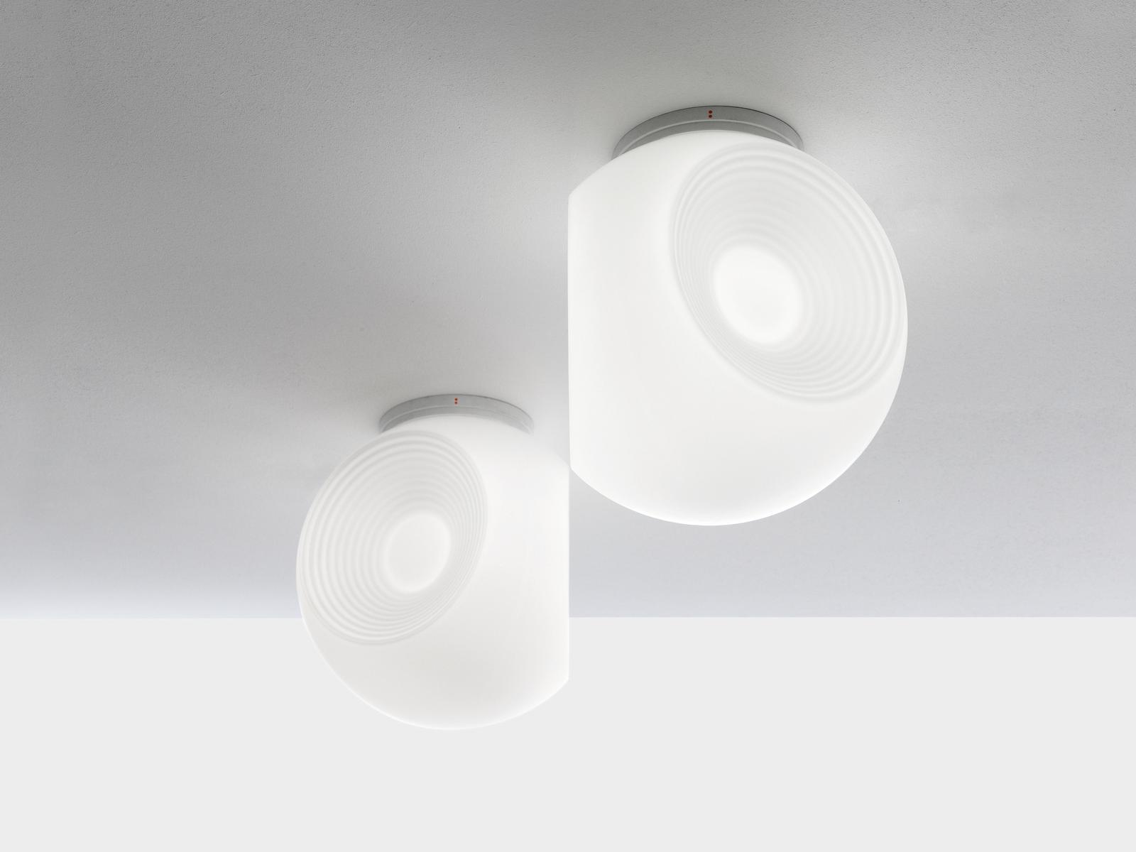 Fluorescent blown glass ceiling lamp | Eyes by Fabbian