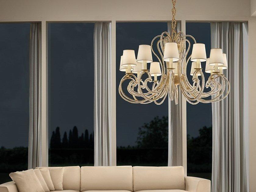 Metal chandelier with crystals | Cristalis 12 by Masiero