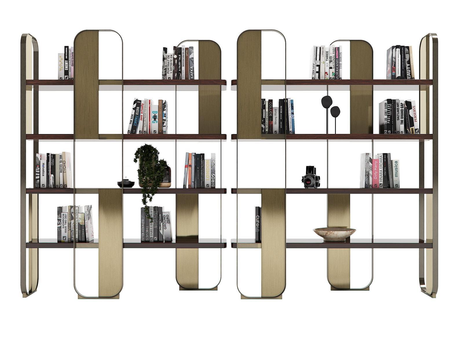 Freestanding steel and wood bookcase | Giselle by Capital Collection