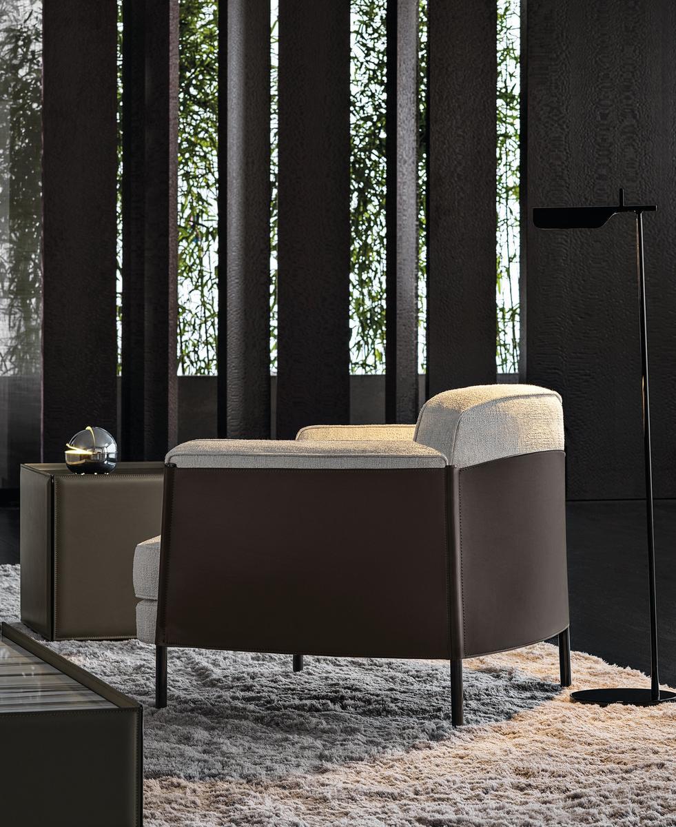 Fabric armchair with armrests | Shelley by Minotti