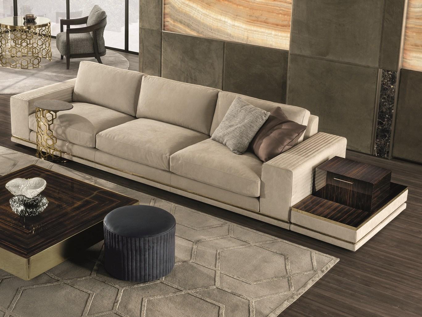 Modular velvet sofa | Cohen by Longhi