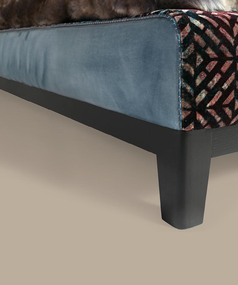 Fabric double bed with upholstered headboard | Greg by Borzalino