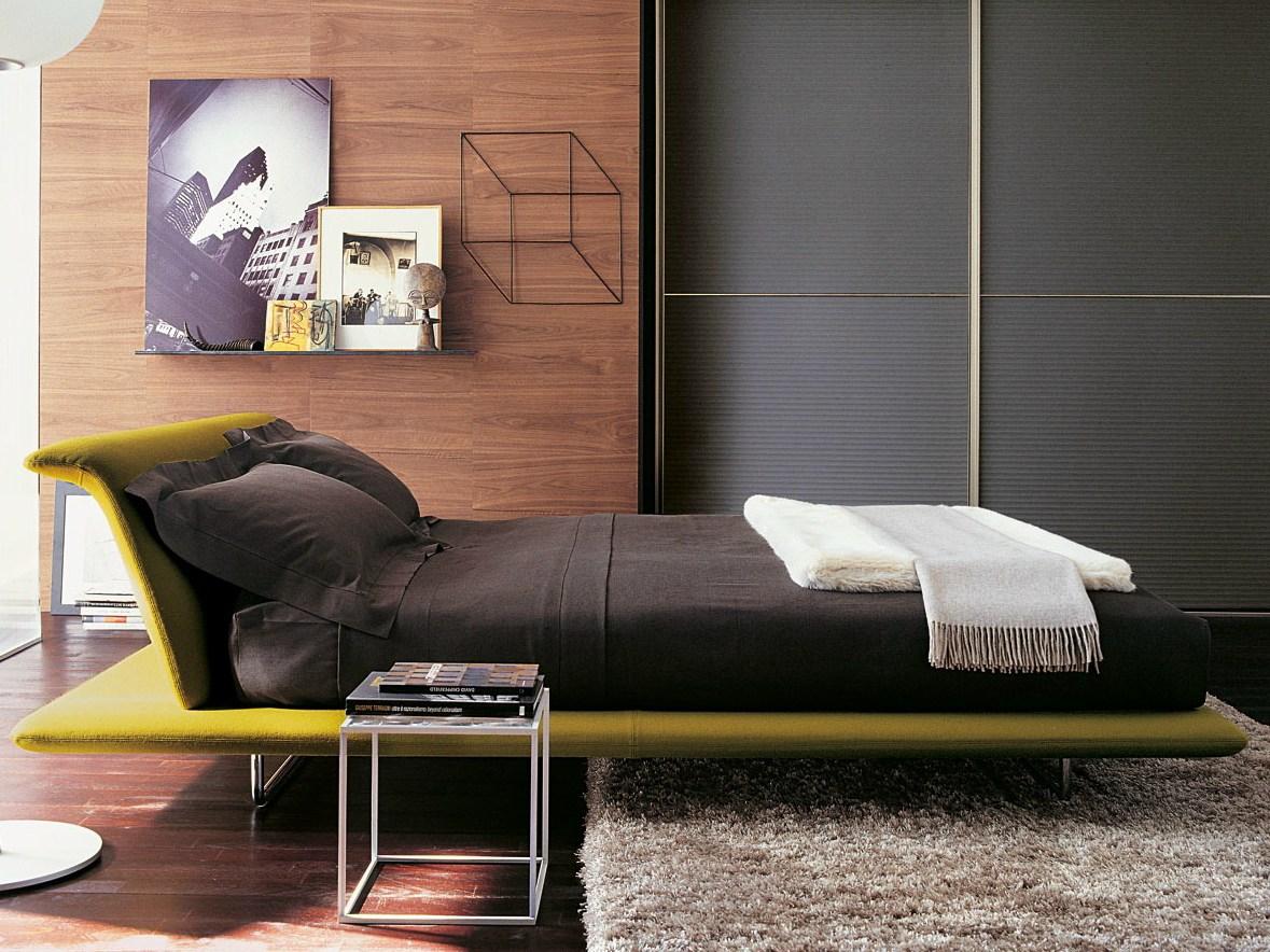 Fabric double bed with upholstered headboard | Siena by B&B Italia