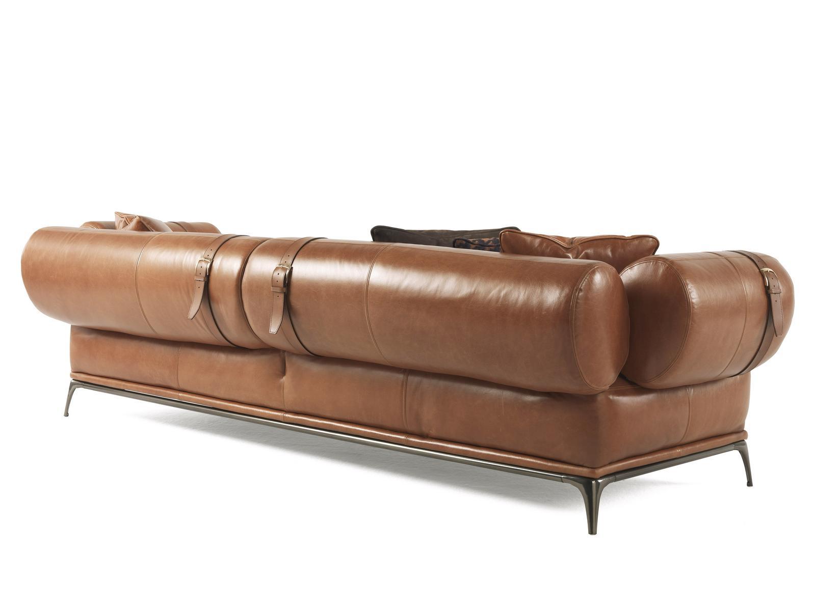 3 seater tanned leather sofa | Phoenix by Gianfranco Ferre Home