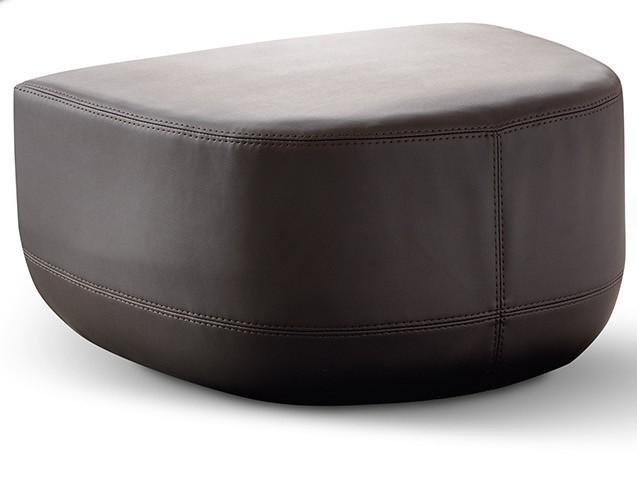 Leather pouf with removable lining | Cuccia by Dema