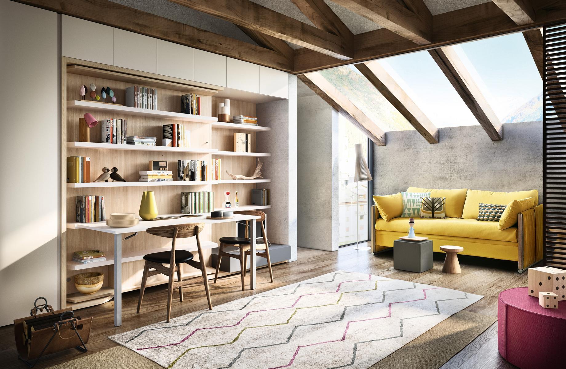 Storage wall with fold-away bed | Lgm01/tav by CLEI