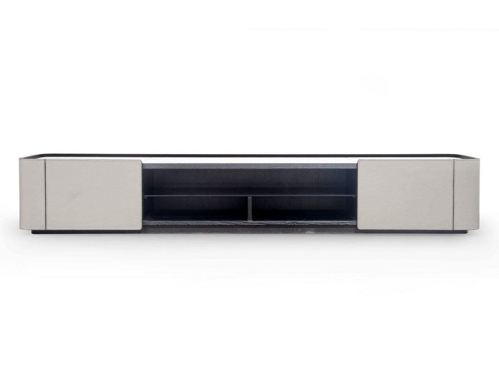 Leather TV cabinet with doors | Downtown by Formitalia