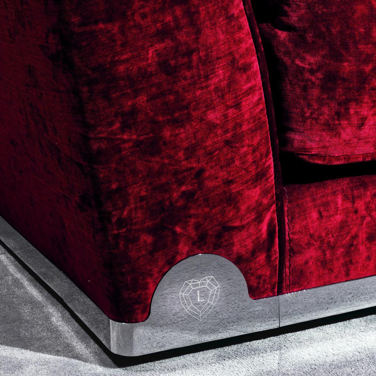 Sectional velvet sofa | Grace by Longhi