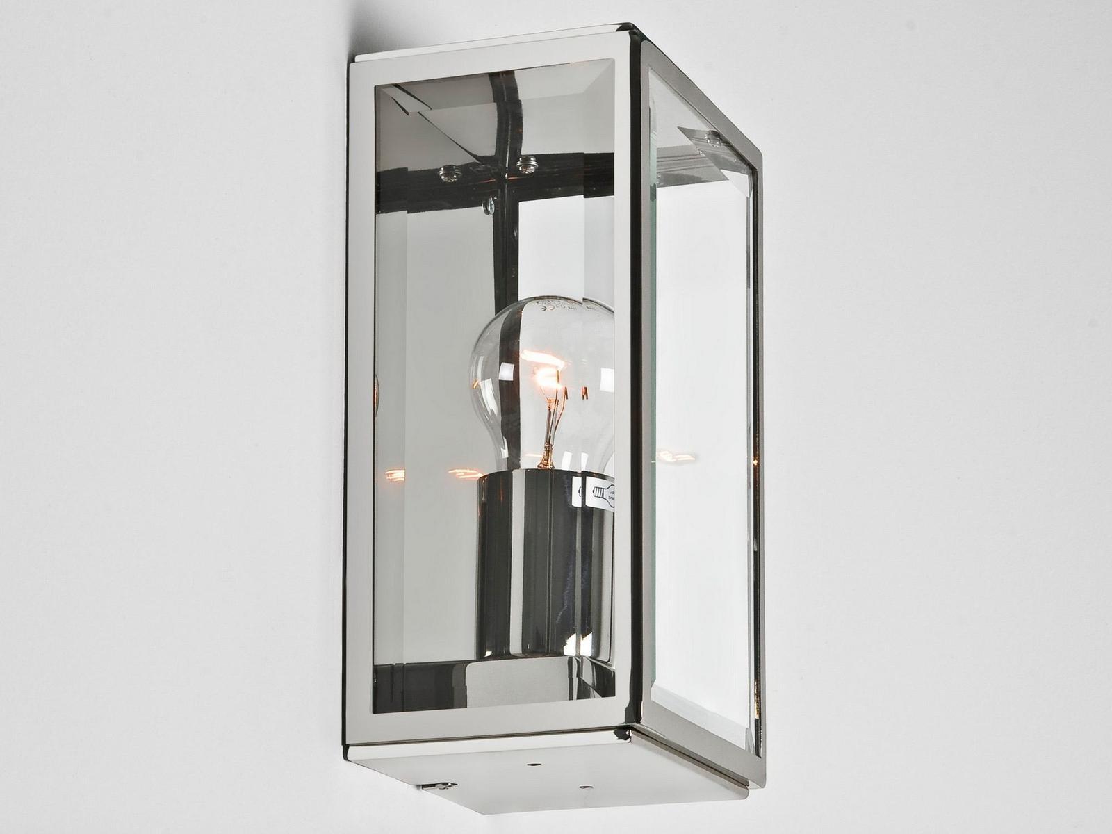 Glass and steel outdoor wall lamp | Homefield 160 by Astro lighting