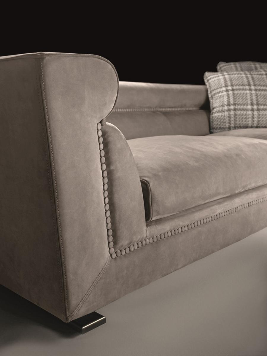 Corner leather sofa | Ansel by Longhi