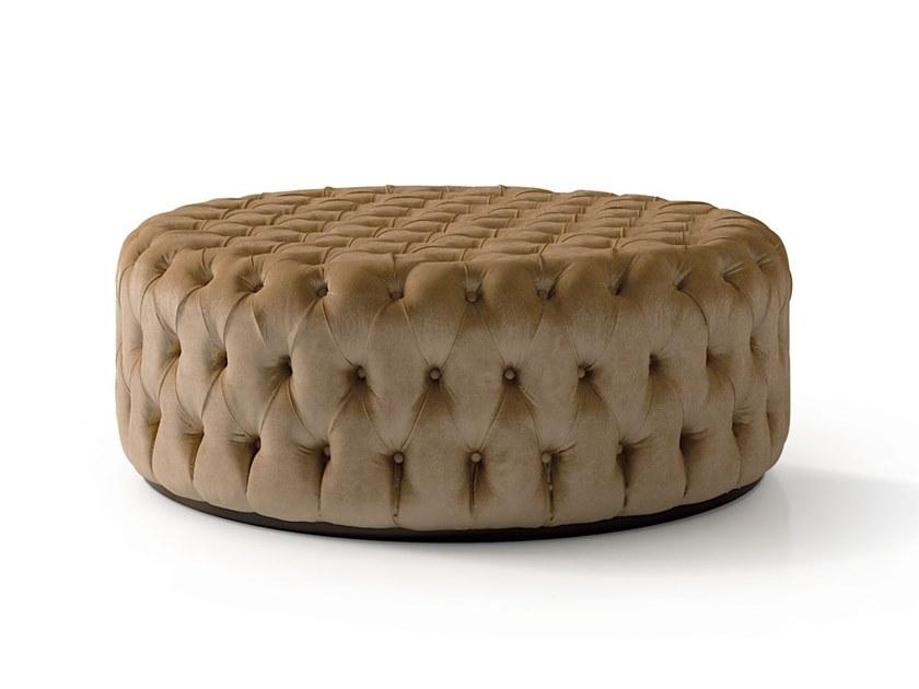 Tufted round velvet bench | 6091 by Carpanese home