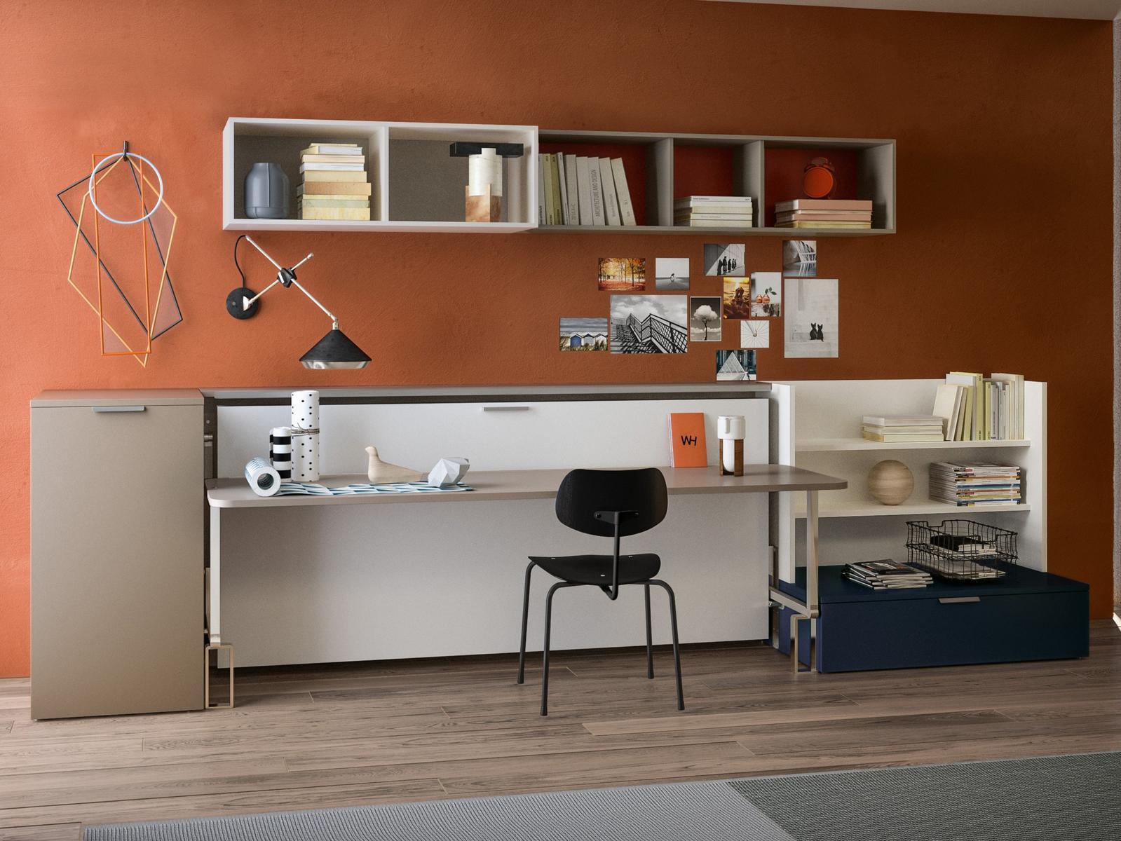 Wooden bedroom set with pull-out bed | Cabrio In by CLEI