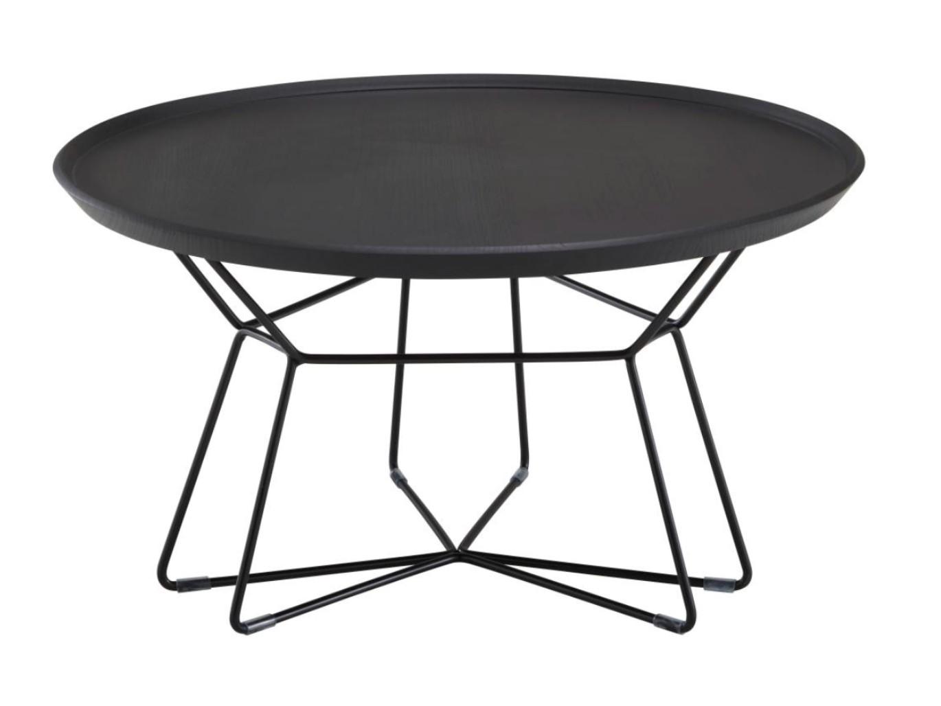 Low round steel and wood coffee table | Falda by Ligne Roset