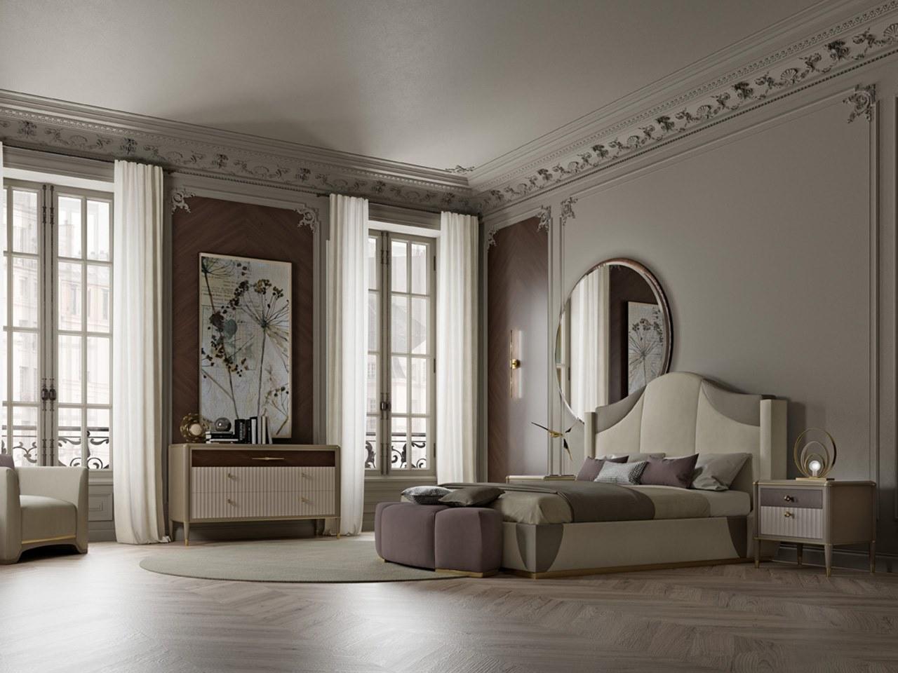 Rectangular linden bedside table with drawers | Pr.128 by Stella del Mobile