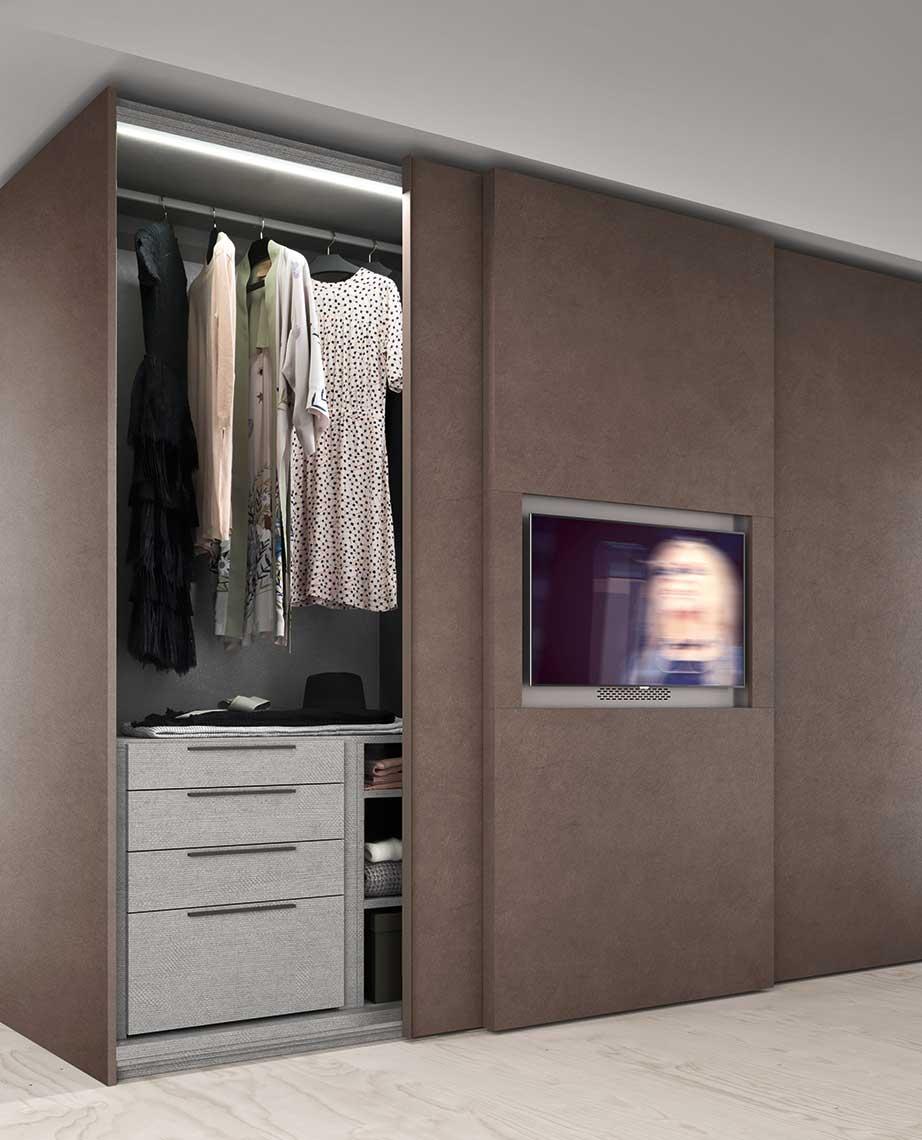 Modular lacquered wardrobe with doors | Television by ALF Dafre