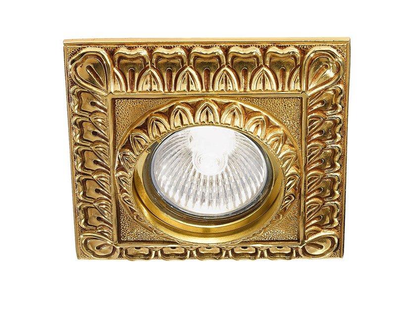French Gold square down light | Liu Dl7815 by Possoni Illuminazione