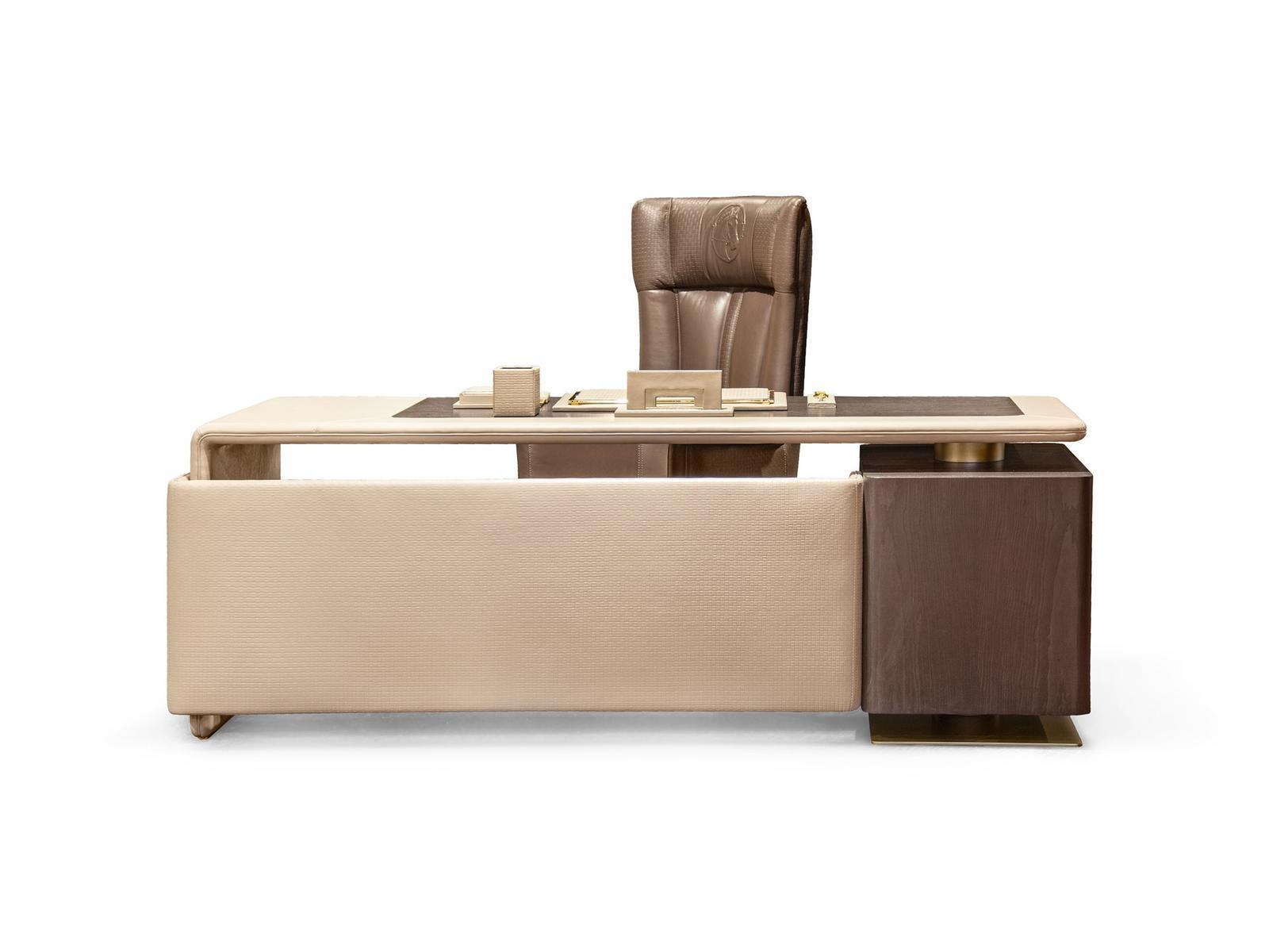 Leather executive desk with drawers | Yangoon by Formitalia