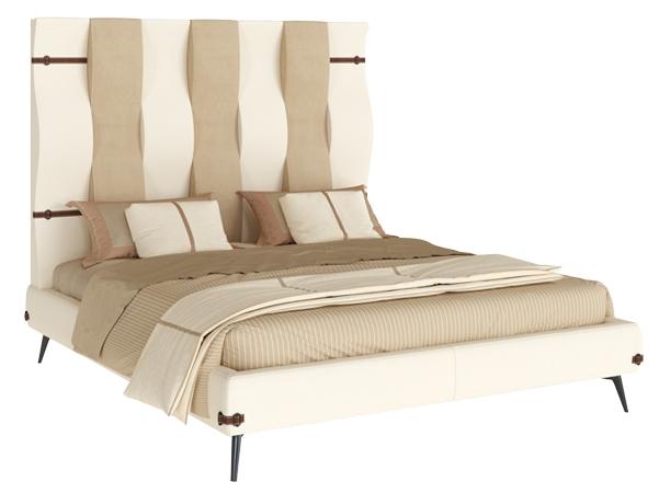 Leather bed with high headboard | Ola by Mantellassi 1926