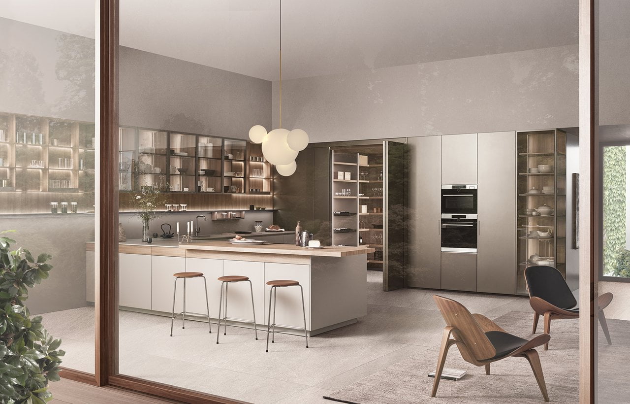 Lacquered kitchen with handles Ernestomeda Sign