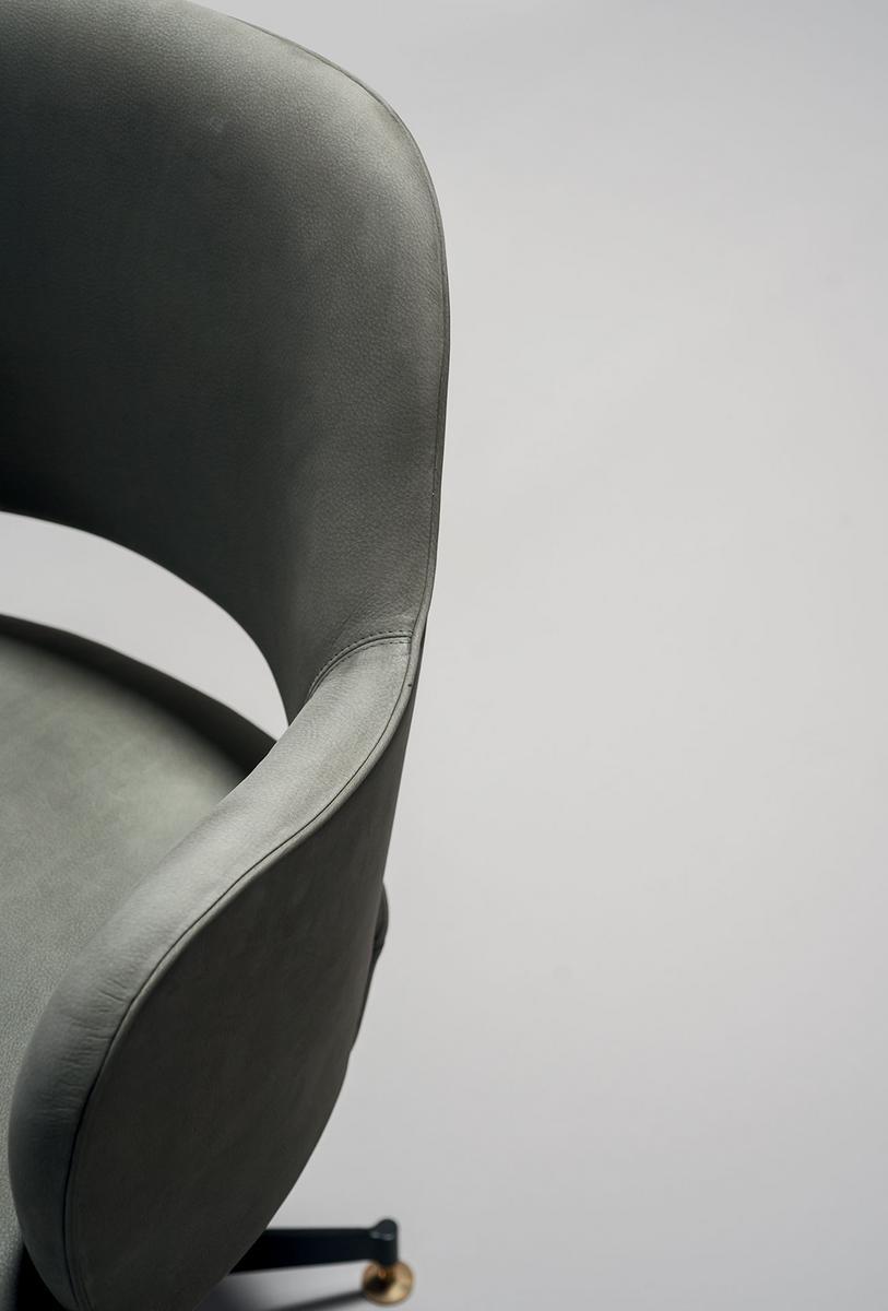 Leather chair with armrests | Colette Office by Baxter