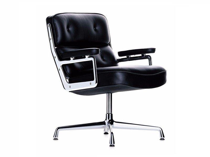 Swivel leather training chair with armrests | Es 108 by Vitra
