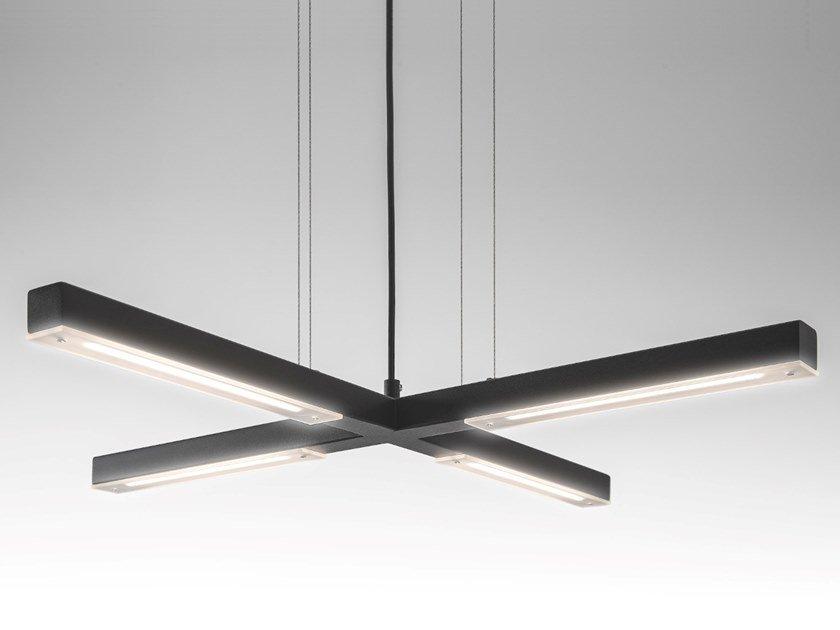 LED direct light metal pendant lamp | Artys Cross by Ilfari