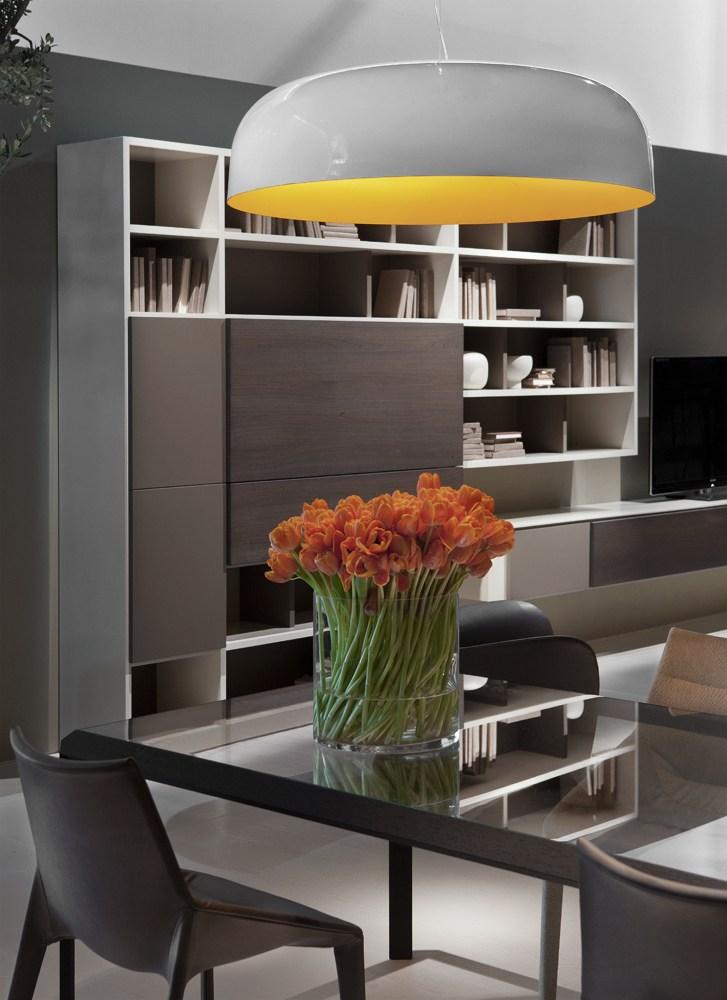 Indirect light fluorescent aluminium pendant lamp | Canopy - 422 by Oluce