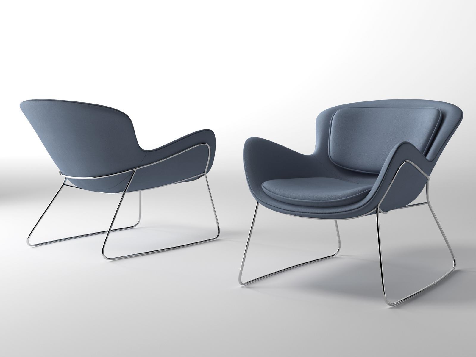 Fabric easy chair with armrests | Meghan by Riflessi