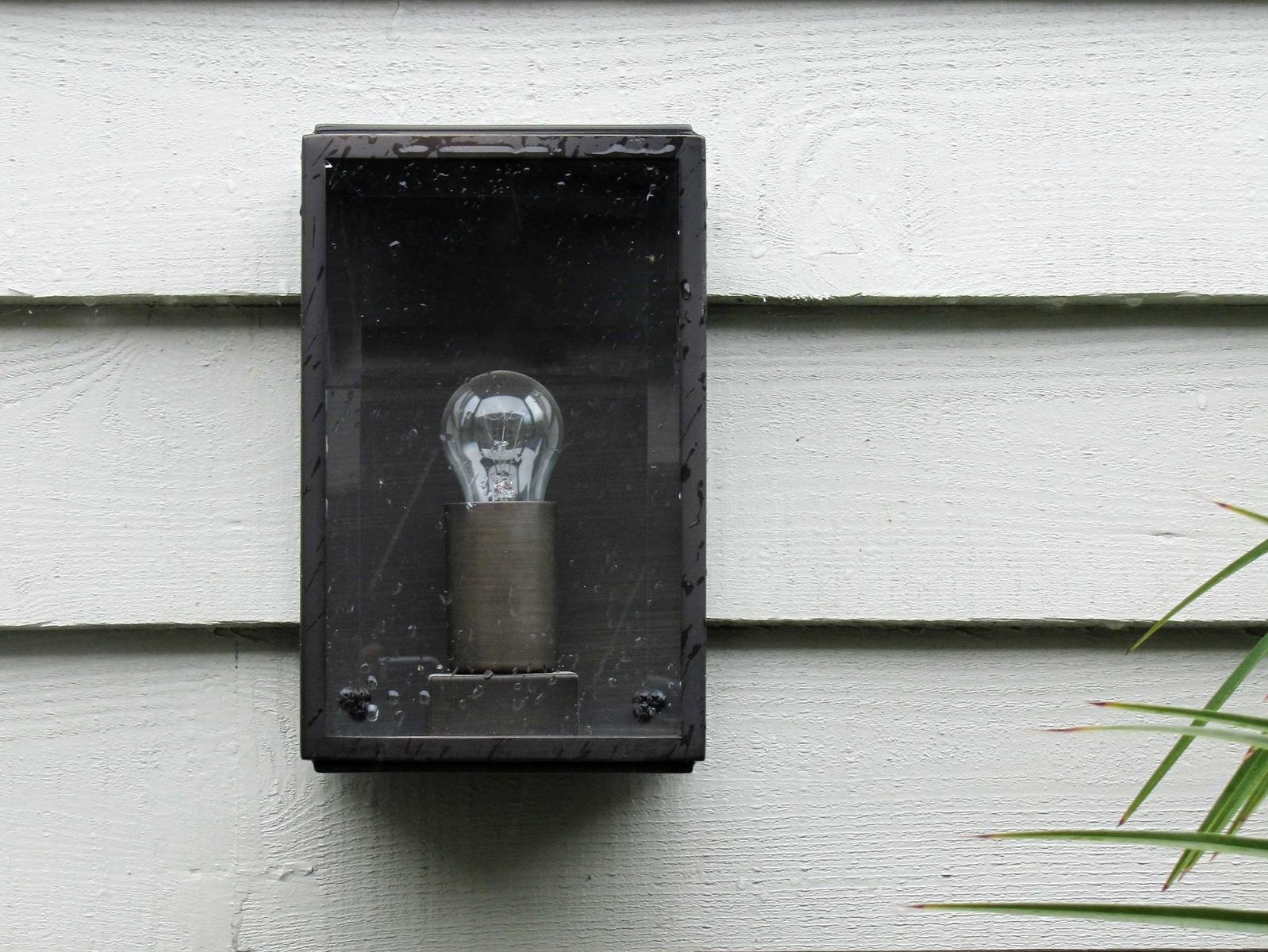 Glass and steel outdoor wall lamp | Homefield 160 by Astro lighting