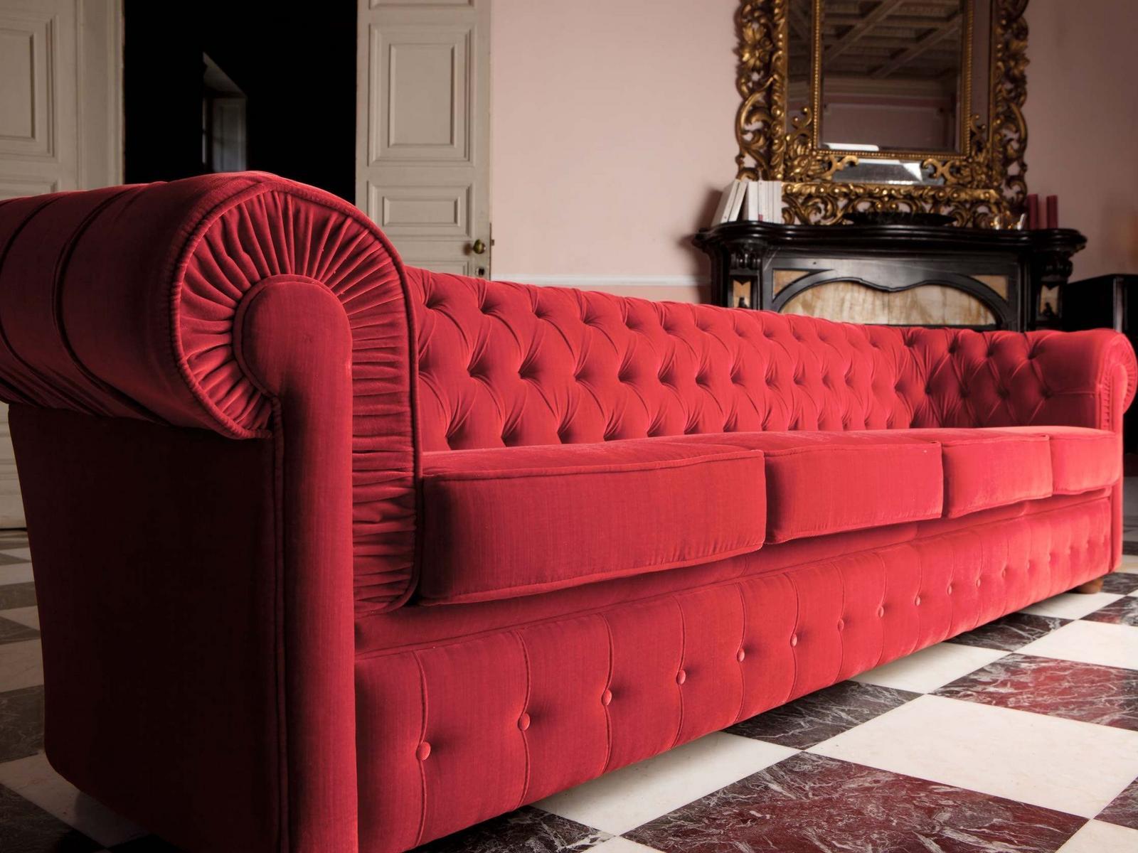 Tufted 4 seater fabric sofa bed | 800 by Domingo salotti