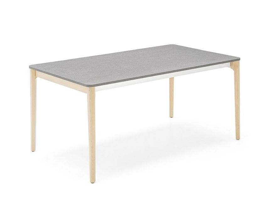 Extending melamine-faced chipboard table with beech legs | Tabla by Connubia