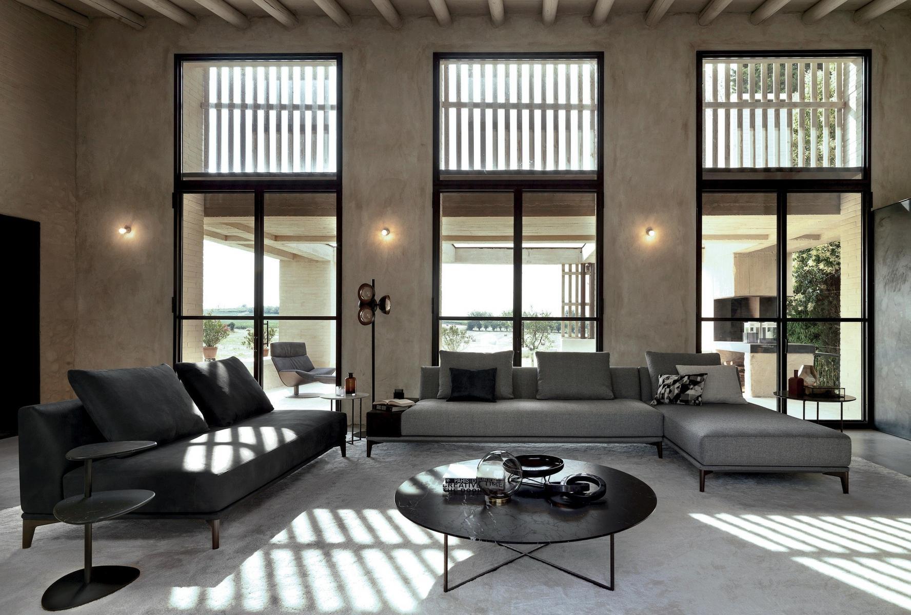 Sectional fabric sofa with chaise longue | Overplan by Desiree