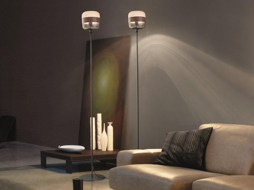 Direct-indirect light blown glass floor lamp | Futura Pt by Vistosi