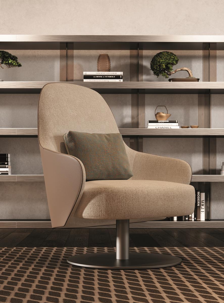 Swivel armchair with armrests | Ludwig by Reflex