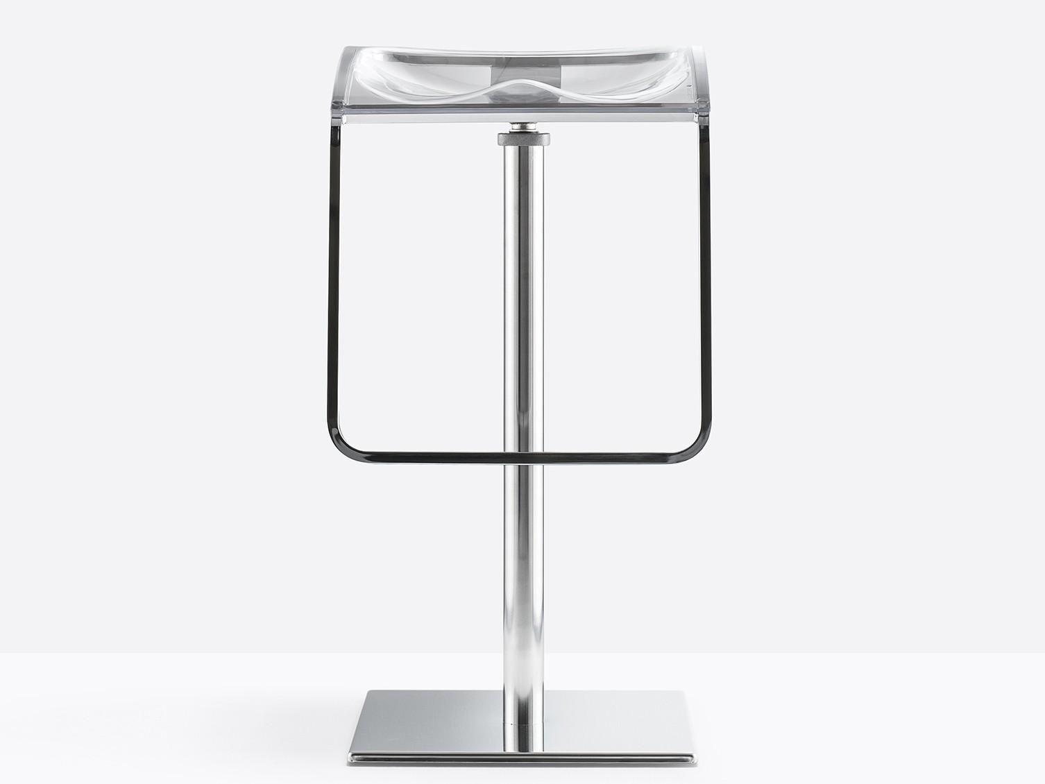 High stainless steel stool with footrest | Arod 560 by Pedrali