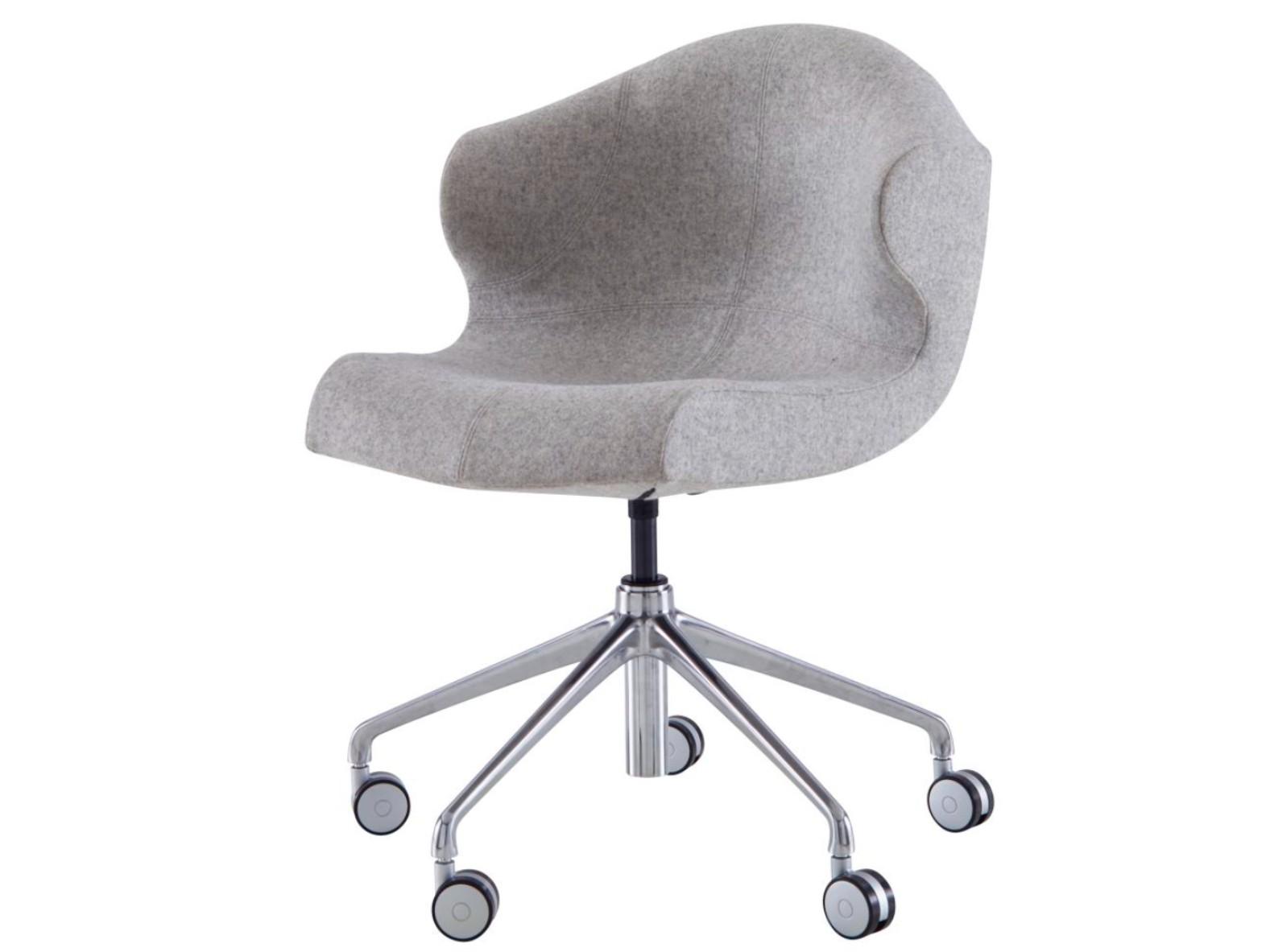 Swivel fabric office chair with 5-Spoke base with castors | Alster by Ligne Roset
