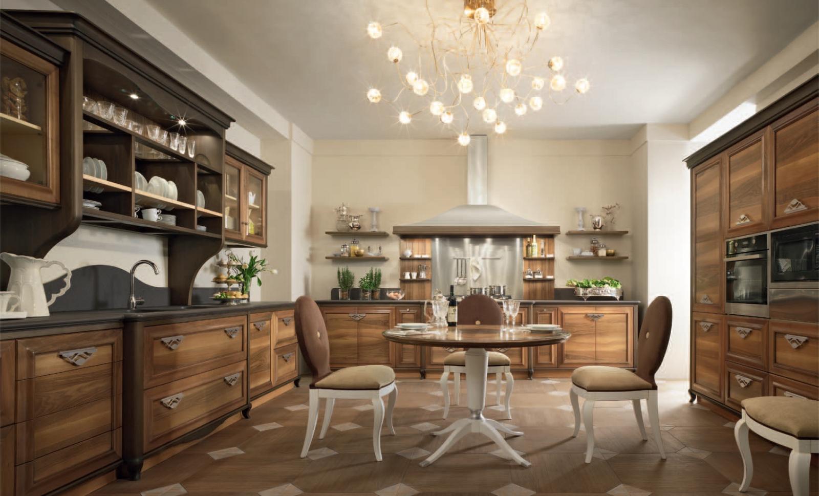 Wood kitchen with handles FM bottega d'Arte Portofino