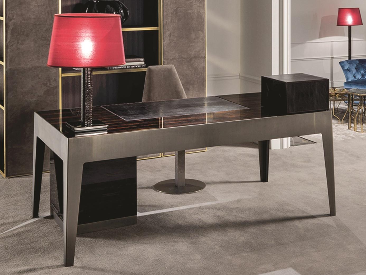 Rectangular metal writing desk with drawers | Gorky by Longhi